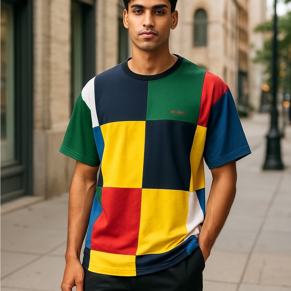 Colorful Patchwork Short Sleeve Tee
